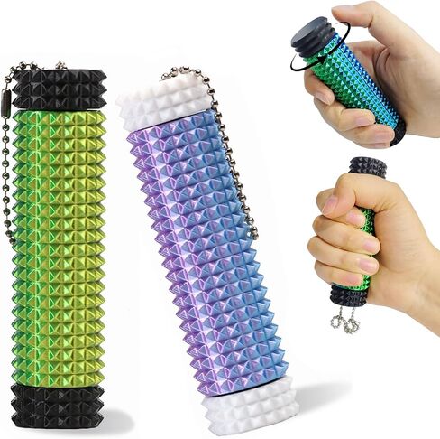 2 PCS Pain Pain Cypget ، spiky grippie محفز مفتاح القلق الحسي القلق الذي يختار الإجهاد الإجهاد المحفز على الأسطوانة مكتب هادئ استخدم الأداة (غطاء أسود اللون الأزرق والأخضر وغطاء أبيض باللون الأحمر) in Kuwait