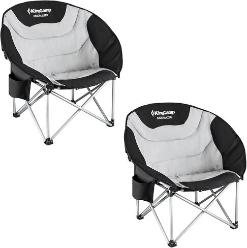 KingCamp Oversized Camping Chair for Adults 300LBS Capacity Camp Lawn Chair Folding Camp Chair with Cup Holder Storage Bag for Camp BBQ Outdoor Fishing 31 x 33 x 27 Inches Balck&Red Camping Chair in Saudi Arabia