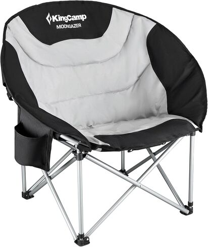 KingCamp Oversized Camping Chair for Adults 300LBS Capacity Camp Lawn Chair Folding Camp Chair with Cup Holder Storage Bag for Camp BBQ Outdoor Fishing 31 x 33 x 27 Inches Balck&Red Camping Chair in Saudi Arabia