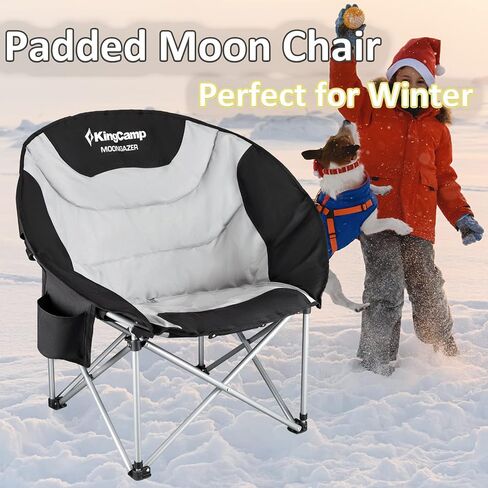 KingCamp Oversized Camping Chair for Adults 300LBS Capacity Camp Lawn Chair Folding Camp Chair with Cup Holder Storage Bag for Camp BBQ Outdoor Fishing 31 x 33 x 27 Inches Balck&Red Camping Chair in Saudi Arabia
