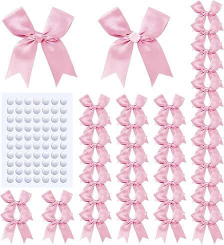 DAB PINK PINK GOFT DOW - 3.3 "، أقواس الشريط الساتين لالتفاف الهدايا ، 60 ٪ أقواس كبيرة الحجم لأكياس العلاج ، ديكورات حفل زفاف عيد ميلاد عيد ميلاد ، فالنتين ، حقائب الهدايا ، الحرف اليدوية DIY in Kuwait