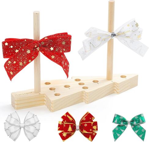 Karsspor Bow Making Tool for Wreaths, Wooden Ribbon Bows Maker for Creating Gift Bows, Corsages, Bow Making Supplies for Party Decoration, Various Crafts(Double-Sided) in Kuwait