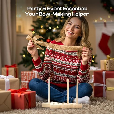 Karsspor Bow Making Tool for Wreaths, Wooden Ribbon Bows Maker for Creating Gift Bows, Corsages, Bow Making Supplies for Party Decoration, Various Crafts(Double-Sided) in Kuwait