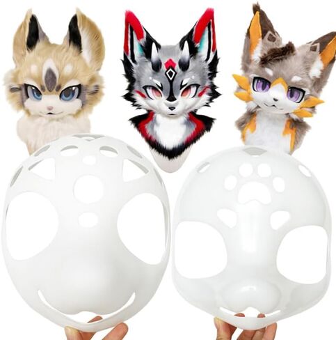 9x10 "فورزلي برأس قاعدة فروي القناع قاعدة النمط الياباني قناع فروي إكسسوارات إكسسوارات هدية لقناع عيد الميلاد هالوين مع 3.15" شبكة غبار كثيفة الطباعة in Kuwait