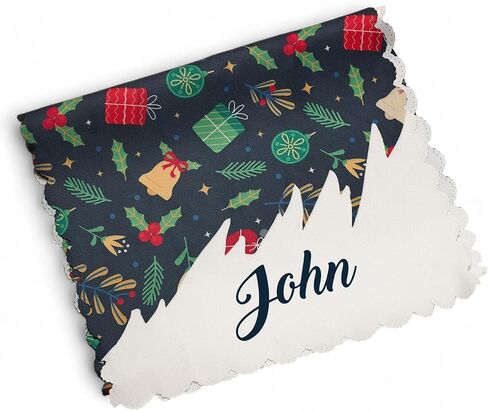 Name Customized Green Christmas Table Runner – Custom Holiday Tablecloth, Festive Table Linens for Winter Decor, Rustic Xmas Dining Decoration, Unique Holiday Gift for Mom Dad Grandma Family (Style 1) in Saudi Arabia