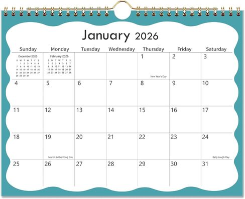 2026 Calendar - Wall Calendar 2026-2027 Runs from January 2026 Until June 2027, 8.5'' x 11'', 2026 Small Calendar with Spiral Binding, The Perfect Wall Calendar Planner for Easy Organizing, Black in Saudi Arabia