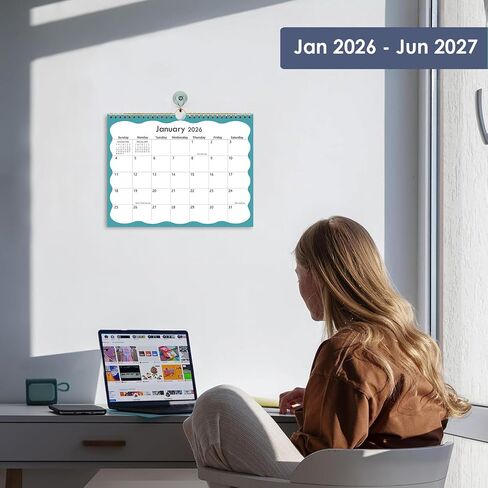 2026 Calendar - Wall Calendar 2026-2027 Runs from January 2026 Until June 2027, 8.5'' x 11'', 2026 Small Calendar with Spiral Binding, The Perfect Wall Calendar Planner for Easy Organizing, Black in Saudi Arabia