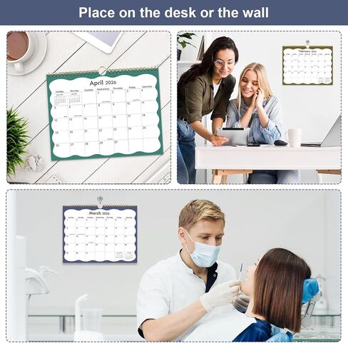 2026 Calendar - Wall Calendar 2026-2027 Runs from January 2026 Until June 2027, 8.5'' x 11'', 2026 Small Calendar with Spiral Binding, The Perfect Wall Calendar Planner for Easy Organizing, Black in Saudi Arabia