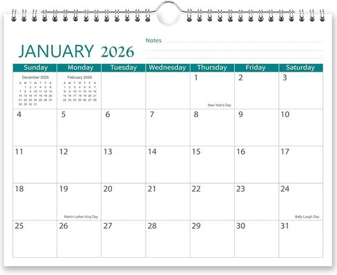 2026 التقويم - تقويم الحائط 2026-2027 يستمر من يناير 2026 حتى يونيو 2027 ، 8.5 '× 11' '، 2026 تقويم صغير مع ربط حلزوني ، مخطط تقويم الجدار المثالي للتنظيم السهل ، الأسود ، الأسود in Kuwait