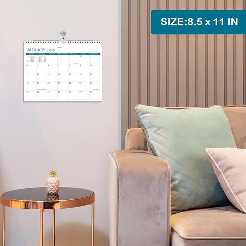 2026 التقويم - تقويم الحائط 2026-2027 يستمر من يناير 2026 حتى يونيو 2027 ، 8.5 '× 11' '، 2026 تقويم صغير مع ربط حلزوني ، مخطط تقويم الجدار المثالي للتنظيم السهل ، الأسود ، الأسود in Kuwait