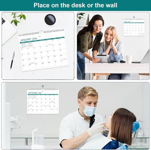 2026 التقويم - تقويم الحائط 2026-2027 يستمر من يناير 2026 حتى يونيو 2027 ، 8.5 '× 11' '، 2026 تقويم صغير مع ربط حلزوني ، مخطط تقويم الجدار المثالي للتنظيم السهل ، الأسود ، الأسود in Kuwait