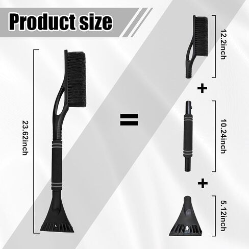 Car Snow Brush and Ice Scraper, Multi-Functional Detachable Snow Brush with Foam Grip, Ice Snow Removal Cleaning Tool for Car Windshield Window, Universal Car Accessories (Orange) in Saudi Arabia