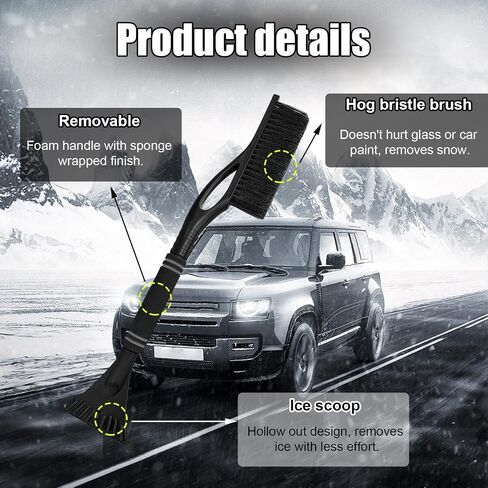 Car Snow Brush and Ice Scraper, Multi-Functional Detachable Snow Brush with Foam Grip, Ice Snow Removal Cleaning Tool for Car Windshield Window, Universal Car Accessories (Orange) in Saudi Arabia