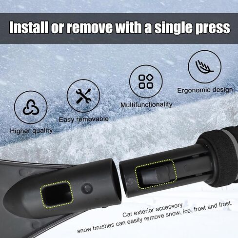 Car Snow Brush and Ice Scraper, Multi-Functional Detachable Snow Brush with Foam Grip, Ice Snow Removal Cleaning Tool for Car Windshield Window, Universal Car Accessories (Orange) in Saudi Arabia