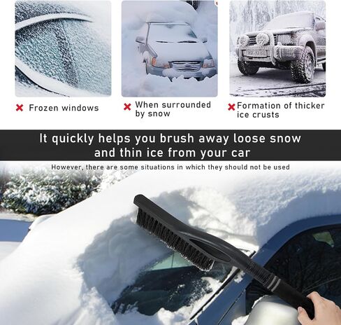 Car Snow Brush and Ice Scraper, Multi-Functional Detachable Snow Brush with Foam Grip, Ice Snow Removal Cleaning Tool for Car Windshield Window, Universal Car Accessories (Orange) in Saudi Arabia