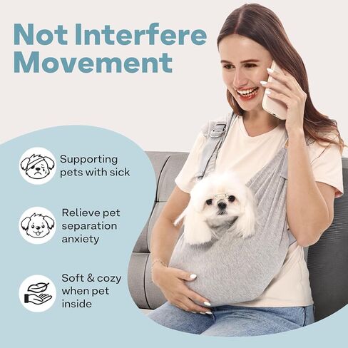 Supet Dog Carrier Sling for Small Dogs, Front Facing Cat Sling Carrier Chest, Hands Free Pet Sling Carrier, Adjustable Dog Front Carrier, Reducing Back Pain in Saudi Arabia