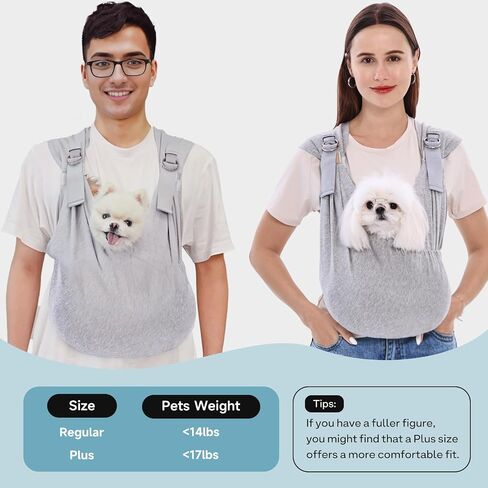 Supet Dog Carrier Sling for Small Dogs, Front Facing Cat Sling Carrier Chest, Hands Free Pet Sling Carrier, Adjustable Dog Front Carrier, Reducing Back Pain in Saudi Arabia