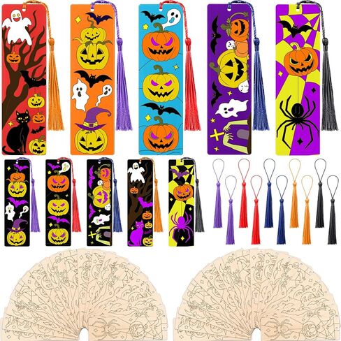 100 PCS Fall Wood Latclms Kit DIY Crafts Kit ، 50 مجموعة ملونة مرجعية فارغة مع شرابة لفن الفصل الدراسي يترك القرع للطلاب المعلمين المدارس مكافأة عيد الشكر in Saudi Arabia