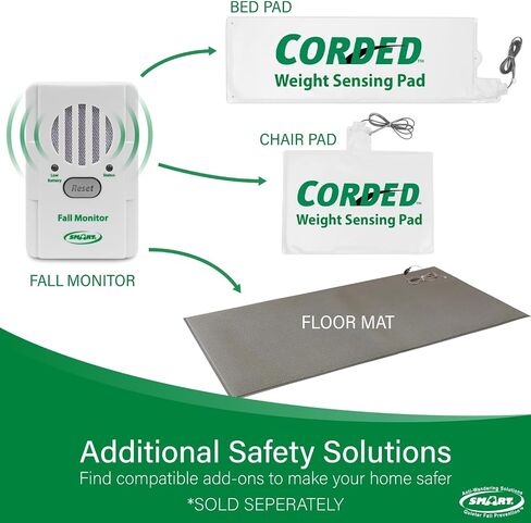 Smart Caregiver® Bed and Chair Exit Alarm System for Fall/Wandering Prevention – Know When They get up! Includes Monitor with 10in x 30in Bed Sensor Pad and 10in x 15in Chair Sensor Pad in Saudi Arabia