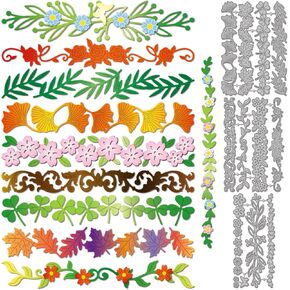 GLOBLELAND Lines Flowers Leaves Cutting Dies Floral Metal Die Cuts Bouquet Accent Cutting Embossing Templates for Scrapbooking Crafts Paper Cards Making in Kuwait