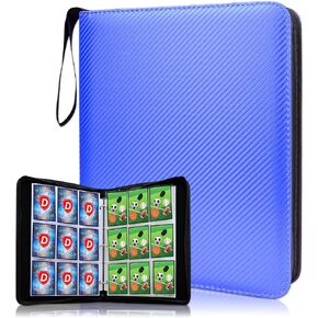 Trading Card Binder 9 Pocket, 1080 Cards Collection Folder with 60 Sleeves, Zipper Card Organizer Album for Baseball, Football, Basketball Card, Black in Saudi Arabia