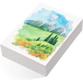 80 Sheets Watercolor Paper Bulk, 110 lb/230 GSM Cold Press Paper White Water Color Paper for Kids Child Students Adults Artists Drawing Wedding Gift Cards(5 x 7 Inch) in Kuwait