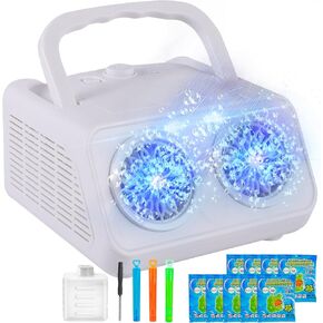 Machine Machine Machine Maker For Kids مع اثنين من المعجبين ، أو سد أو بطارية تعمل الفقاعات المنفاخ ، 20000+ فقاعات في الدقيقة في عيد ميلاد الزفاف في الهواء الطلق هالوين in Kuwait