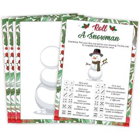 Holiday Roll a Snowman Dice Game ، 25 بطاقة مجموعة ترسم ثلجًا ، وحرف عيد الميلاد ، وألعاب عيد الميلاد لحفلة العائلة ، والفصول الدراسية ، والفصول الدراسية ، وأنشطة العطلات الشتوية ، ومرح النرد العطل ， 02 in Kuwait