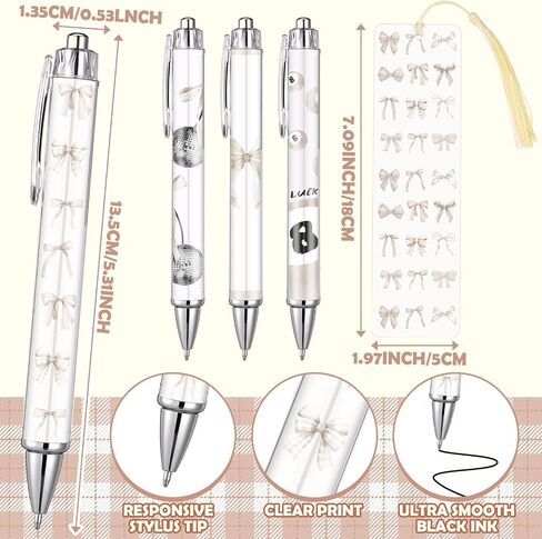 4 Pack A5 Bow Spiral Notebooks Coquette Bow Preppy Journal Cute Aesthetic Hardcover Ruled Notebooks with Ballpoint Pens Bookmarks for Preppy School Supply Office School Classroom Prize(Pink) in Saudi Arabia