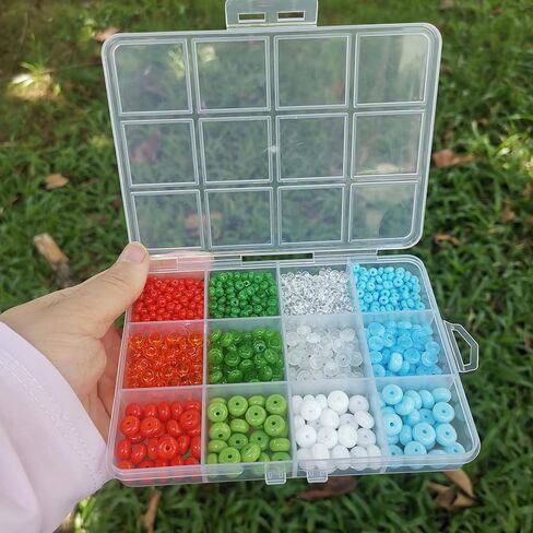 GOCELEN 825PCS ABACUS DISK DISK RONDELLE RONDELLE SPACER CLESS حبات من 4 أحجام للهدايا الحرفية DIY أساور قلادة صنع الإمدادات (اللون: شفاف/أزرق/أخضر) in Kuwait