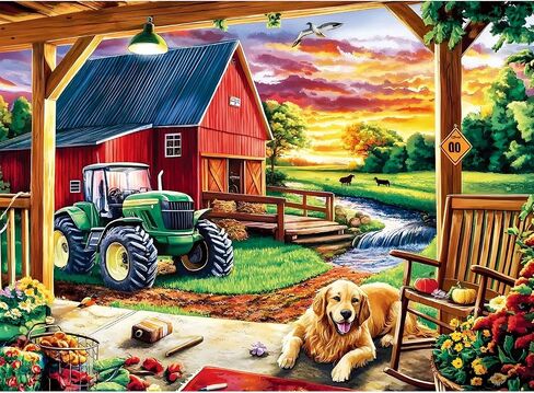 Puzzles for Adults 500 Pieces,Garden House Puppy Rooster Themed Puzzle for Adults,Fun Animal Jigsaw Puzzles for Kids Seniors,500 Pieces Recycled Cardboard Puzzle,Challenging Family Game,20.5 x 15 in in Saudi Arabia