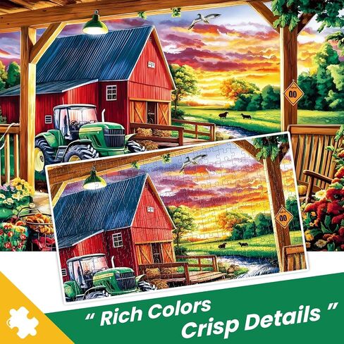 Puzzles for Adults 500 Pieces,Garden House Puppy Rooster Themed Puzzle for Adults,Fun Animal Jigsaw Puzzles for Kids Seniors,500 Pieces Recycled Cardboard Puzzle,Challenging Family Game,20.5 x 15 in in Saudi Arabia