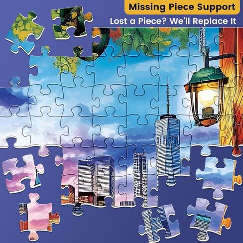 500 Piece Puzzle for Adult,Commercial Street Jigsaw Puzzle for Kids Adult Seniors,Puzzle with Letters on Back for Kids Ages 8-10 10-12,Challenging Family Game Great Gift for Family Friends,20.5*15 In in Saudi Arabia