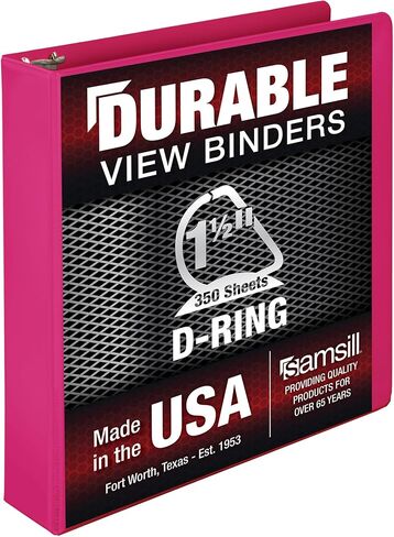 Samsill Durable 1.5 Inch Binder, Made in The USA, D Ring Binder, Customizable Clear View Cover, Blue Coconut, Holds 350 Pages in Saudi Arabia