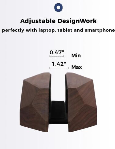 Adjustable Vertical Laptop Stand, MacBook Holder Wood Stand, Wooden Laptop Stand, Vertical Laptop Holder for Desk, Width Adjustable Dock Fits All MacBook/Surface Pro in Saudi Arabia
