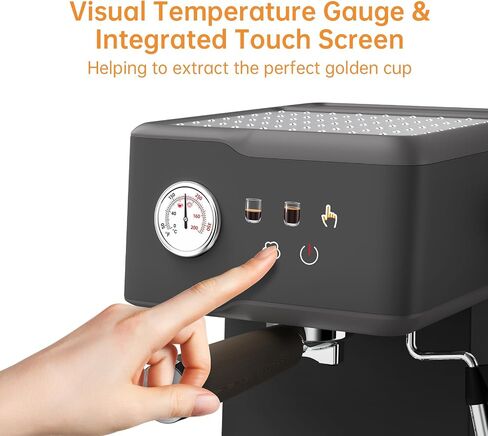 MAttinata Espresso Machine, 20 BAR Espresso Maker with Milk Frother/Steam Wand, Stainless Steel Compact Espresso Coffee Machine with 48oz Removable Water Tank for Cappuccino, Latte, Gifts in Kuwait