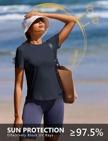 قمم تجريب ناعمة من Pinspark للنساء قصير الأكمام Upf Sun Shirt Quick Dry Dry Dryitic Yoga قمصان الصالة الرياضية المشي لمسافات طويلة شاطئ الصيد أعلى in Saudi Arabia