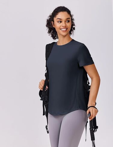 قمم تجريب ناعمة من Pinspark للنساء قصير الأكمام Upf Sun Shirt Quick Dry Dry Dryitic Yoga قمصان الصالة الرياضية المشي لمسافات طويلة شاطئ الصيد أعلى in Saudi Arabia