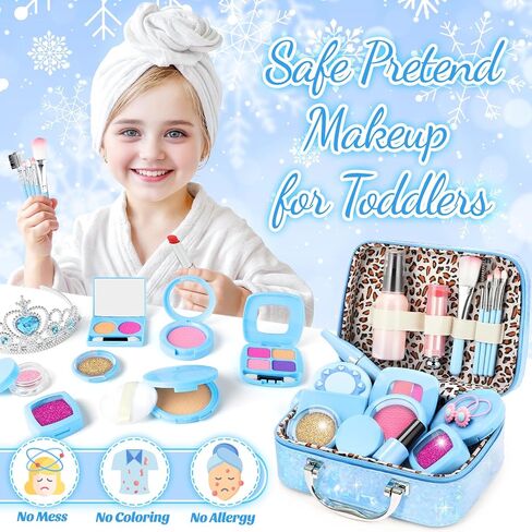 Pretend Makeup for Toddlers, Toy Play Makeup Set for Kids 3-5, Toddler Makeup Kit Pretend, Fake Makeup for Kids, Princess Toddler Toys for Girls, Gifts Toys for 3 4 5+ Year Old Girls(Not Real Makeup) in Saudi Arabia