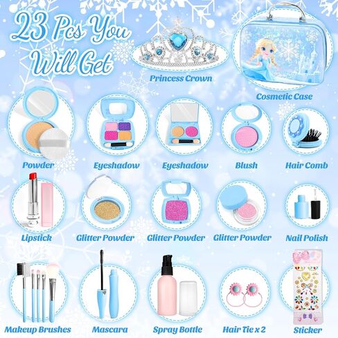 Pretend Makeup for Toddlers, Toy Play Makeup Set for Kids 3-5, Toddler Makeup Kit Pretend, Fake Makeup for Kids, Princess Toddler Toys for Girls, Gifts Toys for 3 4 5+ Year Old Girls(Not Real Makeup) in Saudi Arabia