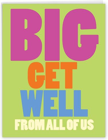 NobleWorks - Jumbo Get Get Well Geting Card (8.5 × 11 بوصة) - شعور جميل أفضل قريبًا ، مجموعة Notecard (وليس ثلاثية الأبعاد أو مرفوعة) - رسائل مضخمة من الولايات المتحدة J5651FGWG -US in Kuwait