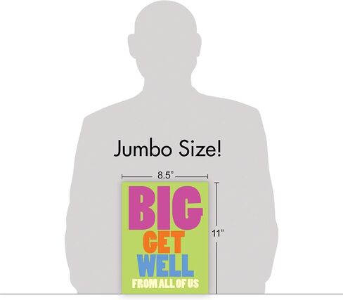 NobleWorks - Jumbo Get Get Well Geting Card (8.5 × 11 بوصة) - شعور جميل أفضل قريبًا ، مجموعة Notecard (وليس ثلاثية الأبعاد أو مرفوعة) - رسائل مضخمة من الولايات المتحدة J5651FGWG -US in Kuwait