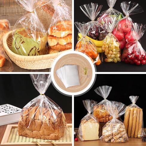 Zhewtoen 100 PCS 4 × 6 بوصة أكياس السيلوفان واضحة مع علاقات ملونة ملونة ، والبلاستيك الصافي ، والتشيلو ، وأكياس الحلوى لملفات تعريف الارتباط ، والفشار ، ولف هدايا صغيرة ، ومصالح الحفلات ، وتغليف المخبز in Kuwait