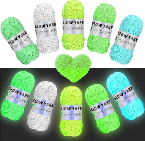 5 Rolls 55 Yards Glow in Dark Yarn,Multicolor Sewing Crocheting Supplies Knitting Luminous Yarns,Glow in The Dark Yarn for Crocheting,Crochetings Yarns for DIY Knitting Party Supplies in Saudi Arabia