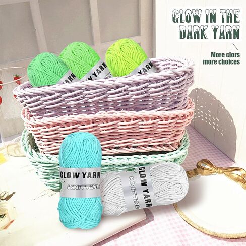 5 Rolls 55 Yards Glow in Dark Yarn,Multicolor Sewing Crocheting Supplies Knitting Luminous Yarns,Glow in The Dark Yarn for Crocheting,Crochetings Yarns for DIY Knitting Party Supplies in Saudi Arabia
