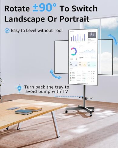 عربة تلفزيون Mountup Rolling TV Stand Mobile TV مقابل 23-60 بوصة ، وقصة تلفزيونية محمولة مع عجلات مقابل 27 32 40 43 50 بوصة من أجهزة التلفزيون المسطحة/المنحنية ، قابلة للتعديل ، قابلة للتعديل ، مائلة ، MAX VESA 400X400MM ، MU1117 in Kuwait