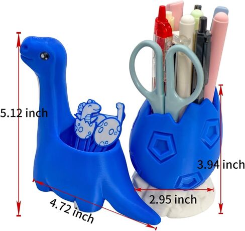 TIME&TRAVE Cute Dinosaur with Egg Pen Holder, Creative Dino Pencil Holder with Four Lovely Bookmark Desk Organizers, Office Supplies Decorations Idea Gift for Women Kids in Kuwait