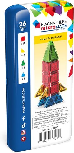 مجموعة Magna-Tiles Micromags Winter Wonder Travel Set مجموعة بناء مغناطيسية 26 قطعة ، العلامة التجارية الأصلية للمبنى المغناطيسي in Saudi Arabia