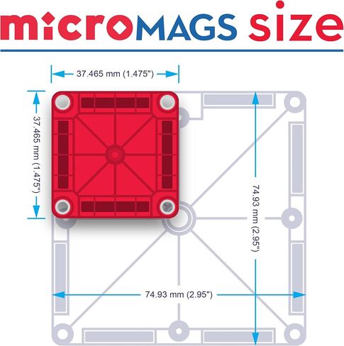 مجموعة Magna-Tiles Micromags Winter Wonder Travel Set مجموعة بناء مغناطيسية 26 قطعة ، العلامة التجارية الأصلية للمبنى المغناطيسي in Saudi Arabia