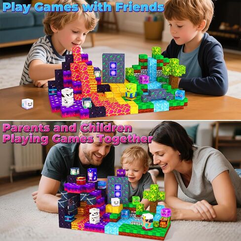Magnetic Blocks, Kids Magnetic Building Cubes Toys for 3-13 Year Old Boys Girls, Montessori Sensory STEM Toddler Construction Toys Christmas Birthday Party Gifts. in Kuwait